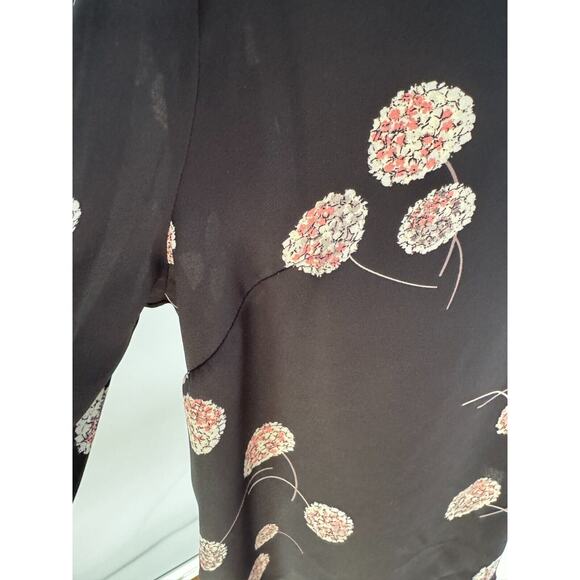 DANIEL RAINN Koda Blouse Size XXL Split Neck Black Floral 3/4 Sleeve Stichfix - Picture 4 of 10